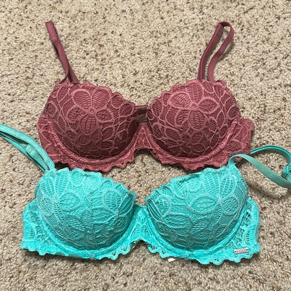 Set of 2 Pink Lace Bras